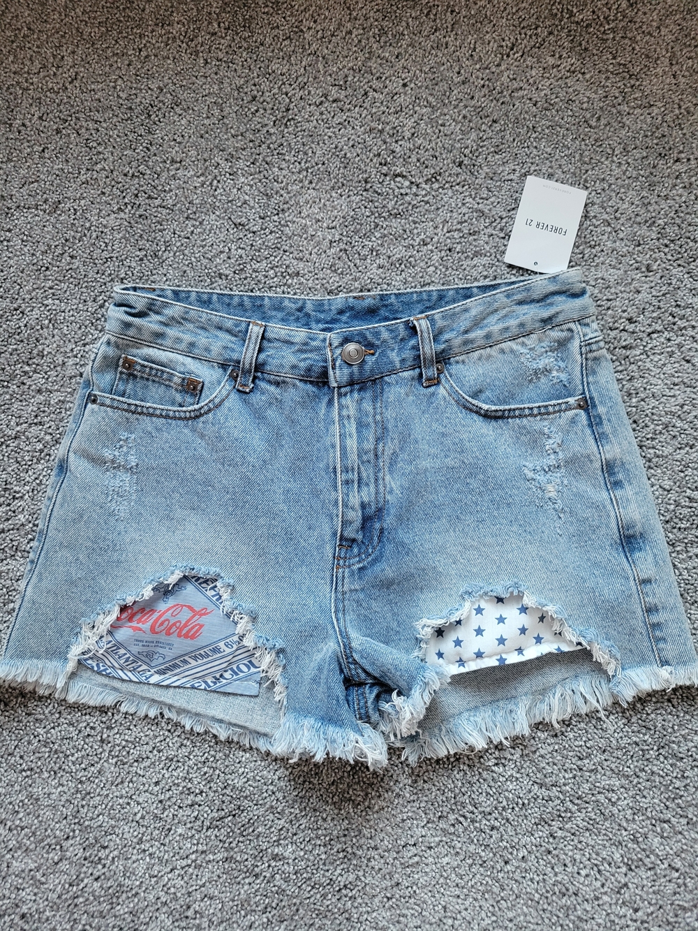 New Forever 21 Coca Cola Denim Shorts Size 27